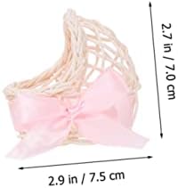 Hemoton 6pcs Mini Wicker Baskets for Doll House Decor
