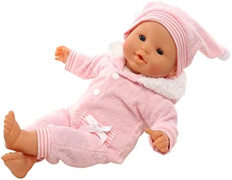 Miunana Baby Doll Clothes 14-16 Inch Hooded Jumpsuit with Cap