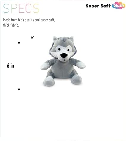 DolliBu Plush Wolf Stuffed Animal - 6 Inches