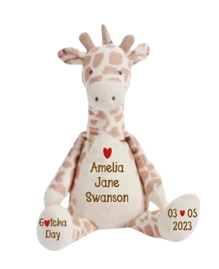 Personalized Plush Giraffe for Adoption Celebration
