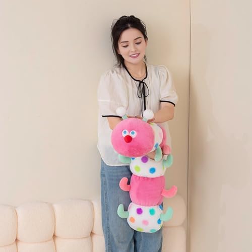 CASAGOOD 354 Inch Caterpillar Plush Stuffed Animal Pillow Pink