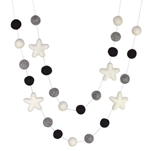 Matthew Mae Felt Garland - Black Gray White - Halloween Decor Use