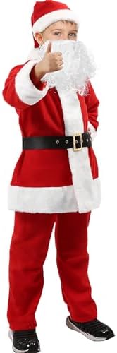Kids Santa Costume 5Pcs - Festive Christmas Suit for Children
