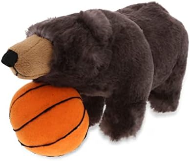 DolliBu Black Bear Stuffed Animal with Basketball - 11 Inch