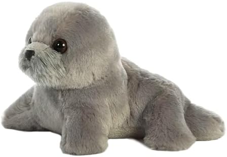Aurora Adorable Mini Flopsie Harpo Seal Stuffed Animal - Gray 8 Inches