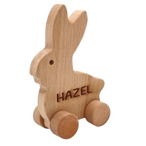 Handmade Wooden Rabbit Push Toy Personalized Gift