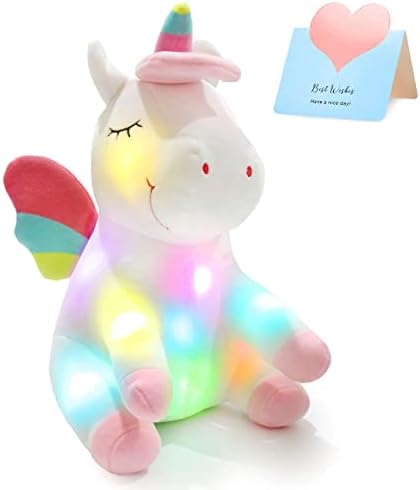 Athoinsu 12 Glowing Unicorn Plush Toy with LED Night Light