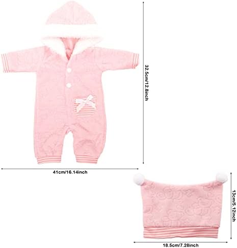 Miunana Baby Doll Clothes 14-16 Inch Hooded Jumpsuit with Cap