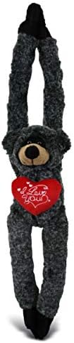 DolliBu I Love You Valentine Black Bear Plush - 21 Inches