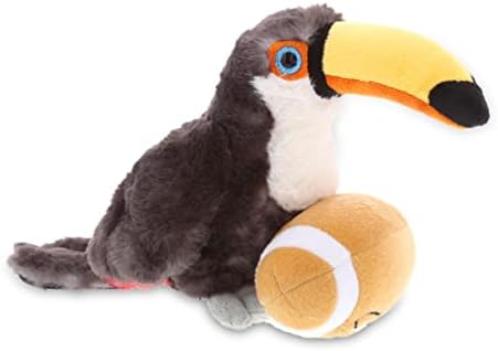DolliBu Toucan Plush with Football - 8 Inch Huggable Stuffed Animal