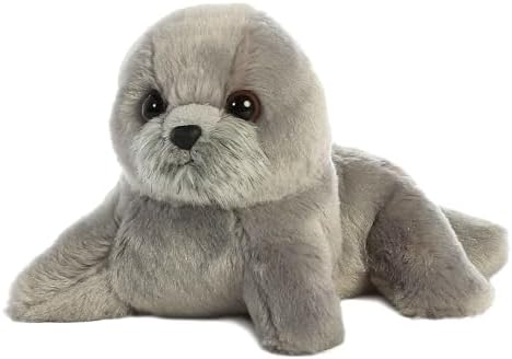 Aurora Adorable Mini Flopsie Harpo Seal Stuffed Animal - Gray 8 Inches