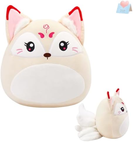 WEWILL 12-Inch Nine-Tailed Fox Plush Pillow