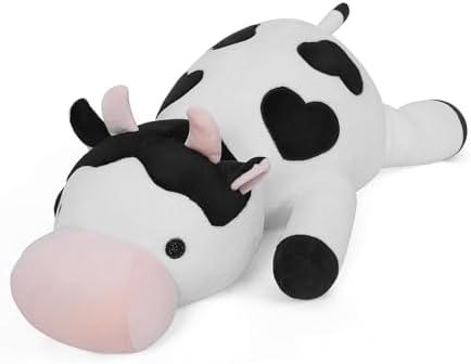 FLORVIV Weighted Cow Plush Toy 24 42lb Comfort Pillow for Kids