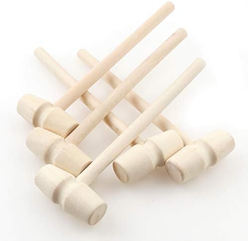 30Pcs Miniature Wooden Hammer for DIY and Seafood Shelling