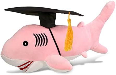 DolliBu Pink Shark Graduation Plush Toy - 12 Inches 1
