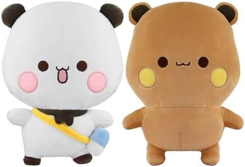 2 Pack White Bear and Brown Bear Plush Stuffed Animals