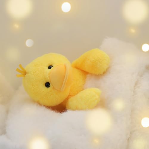 Apricot Lamb Fluffy Yellow Duck Plush Toy for Kids