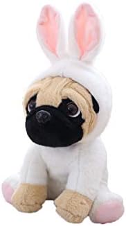 CASAGOOD Pug Dog Plush in Bunny Rabbit Costume 12 Inch