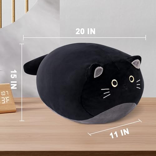 Wepop 20 Inch Black Cat Plush Toy Pillow