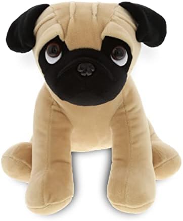DolliBu 8 Inch Sitting Pug Plush Toy for Kids Adults