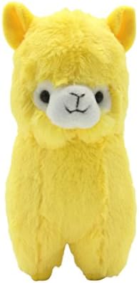 AngelGift Cuddly Plush Stuffed Animal Llama Lamb Yellow Alpaca Doll 7 Inch