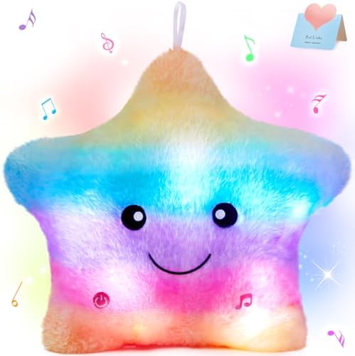 BSTAOFY 13 Inch Rainbow LED Musical Star Stuffed Animal Toy