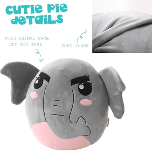 Jemsia 12 Plush Elephant Back Pillow for Kids