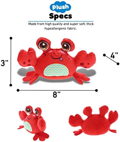 DolliBu Red Crab Plush Toy 55 Inches Huggable Cuddle Gift