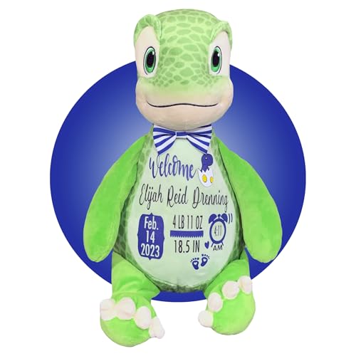 Baby Birth Stats Plush - Green Dinosaur