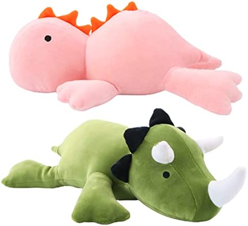 PopMeme Weighted Dinosaur Plush Throw Pillow 24 35lbs Pink 1
