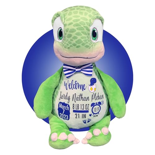 Baby Birth Stats Plush - Green Dinosaur
