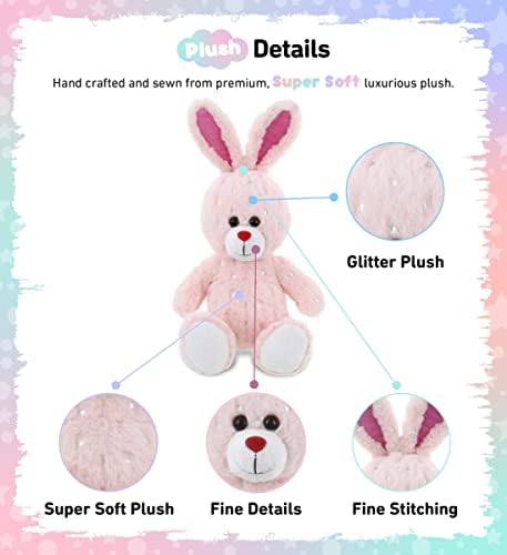DolliBu Rose Gold Bunny Plush Toy 8 Inches