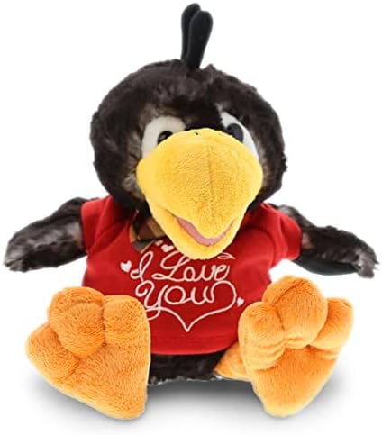 DolliBu I Love You Valentine Sitting Crow Plush Toy