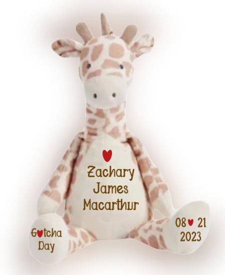 Personalized Plush Giraffe for Adoption Celebration