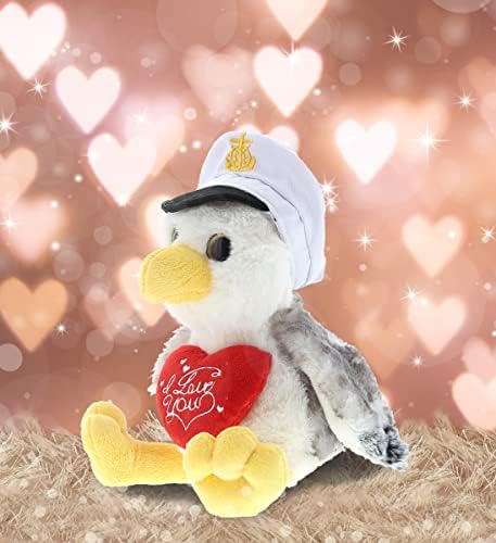 DolliBu I Love You Valentine Seagull Sailor Plush - 75 Inches