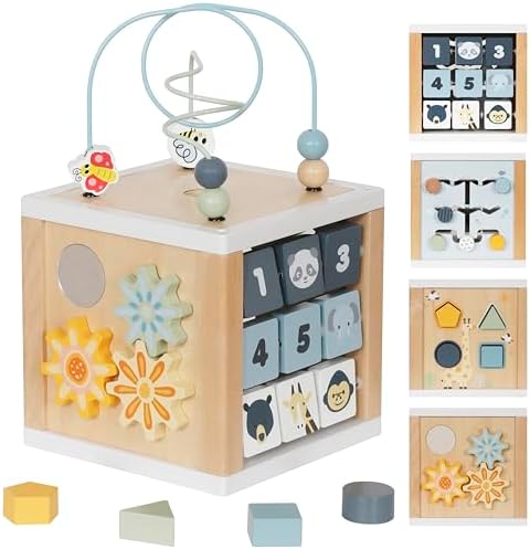 Touch Us Wooden Activity Cube 6-in-1 Montessori Toy