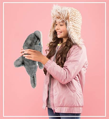 DolliBu Plush Dolphin Toy - 125 Inch Grey Huggable Stuffed Animal