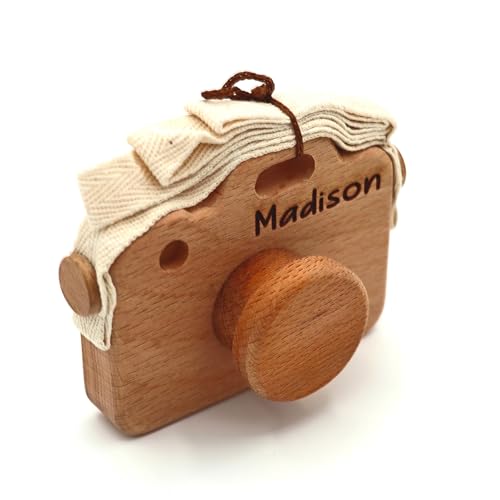Handmade Wooden Camera Toy with Name