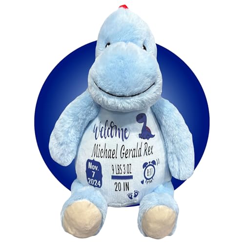 Baby Birth Stats Plush - Green Dinosaur