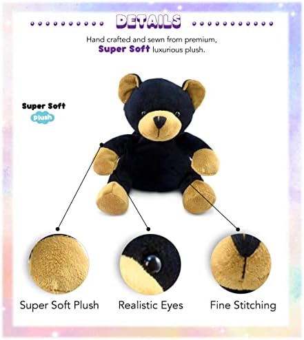 DolliBu Plush Black Bear - Soft Huggable 6 Inch Stuffed Animal