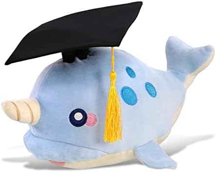 DolliBu Blue Narwhal Graduation Plush Toy - 1175 Inch 1