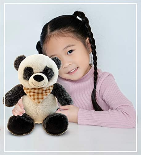 DolliBu Plush Panda Bear - 8 Inch Huggable Bear Toy