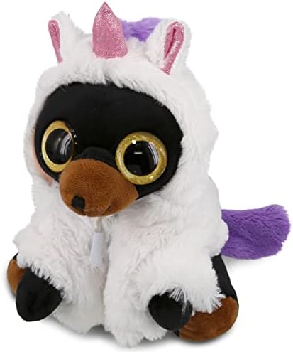 DolliBu Black Bear Unicorn Plush - 8 Inches Name Personalized