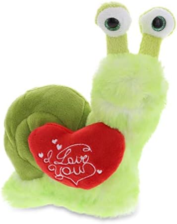 DolliBu I Love You Valentine Green Snail Plush Toy