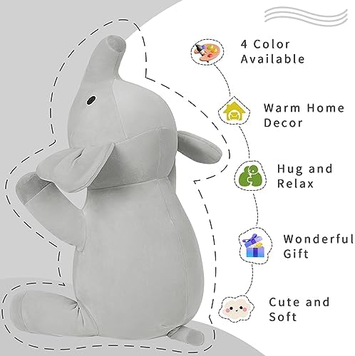 24 Grey Elephant Weighted Plushie for Relaxation