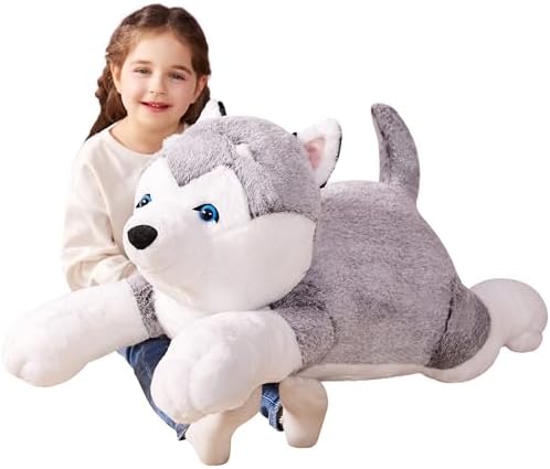 IKASA Giant Husky Plush Toy 30 Inch Big Size Stuffed Animal