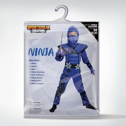 Spooktacular Kids Halloween Ninja Costume for Boys Girls