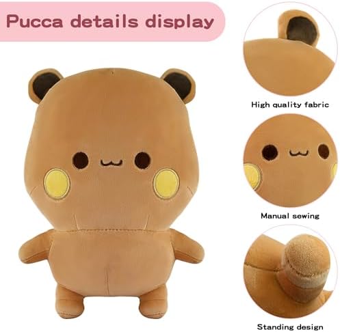 2 Pack White Bear and Brown Bear Plush Stuffed Animals