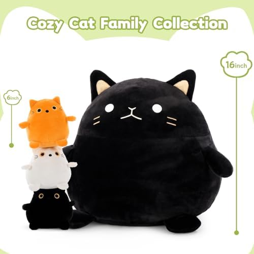 BENINI 4Pcs Giant Black Cat Plush Set