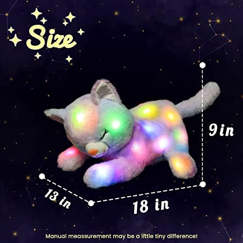 Hopearl LED Plush Cat Night Light Playset with 3 Baby Kittens